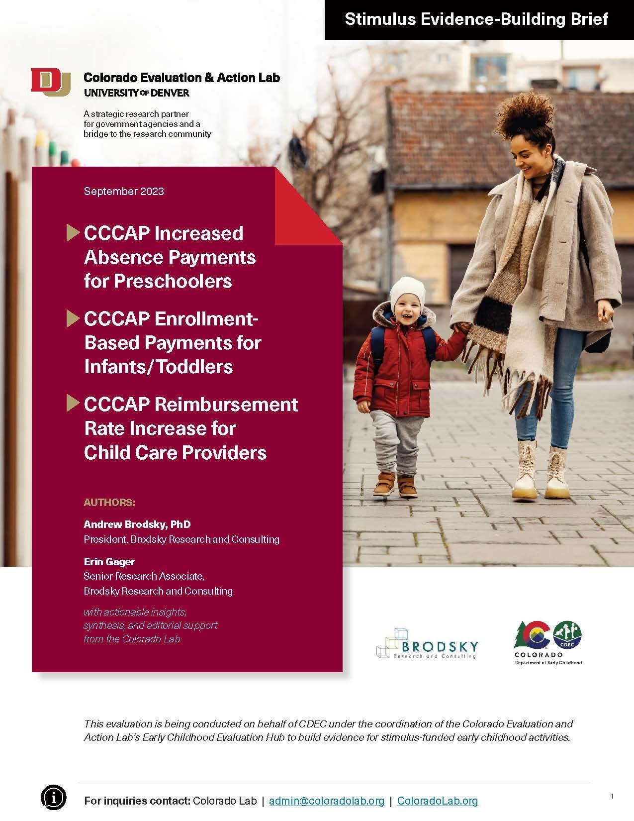 report cover image for CCCAP Payments and Reimbursement activities