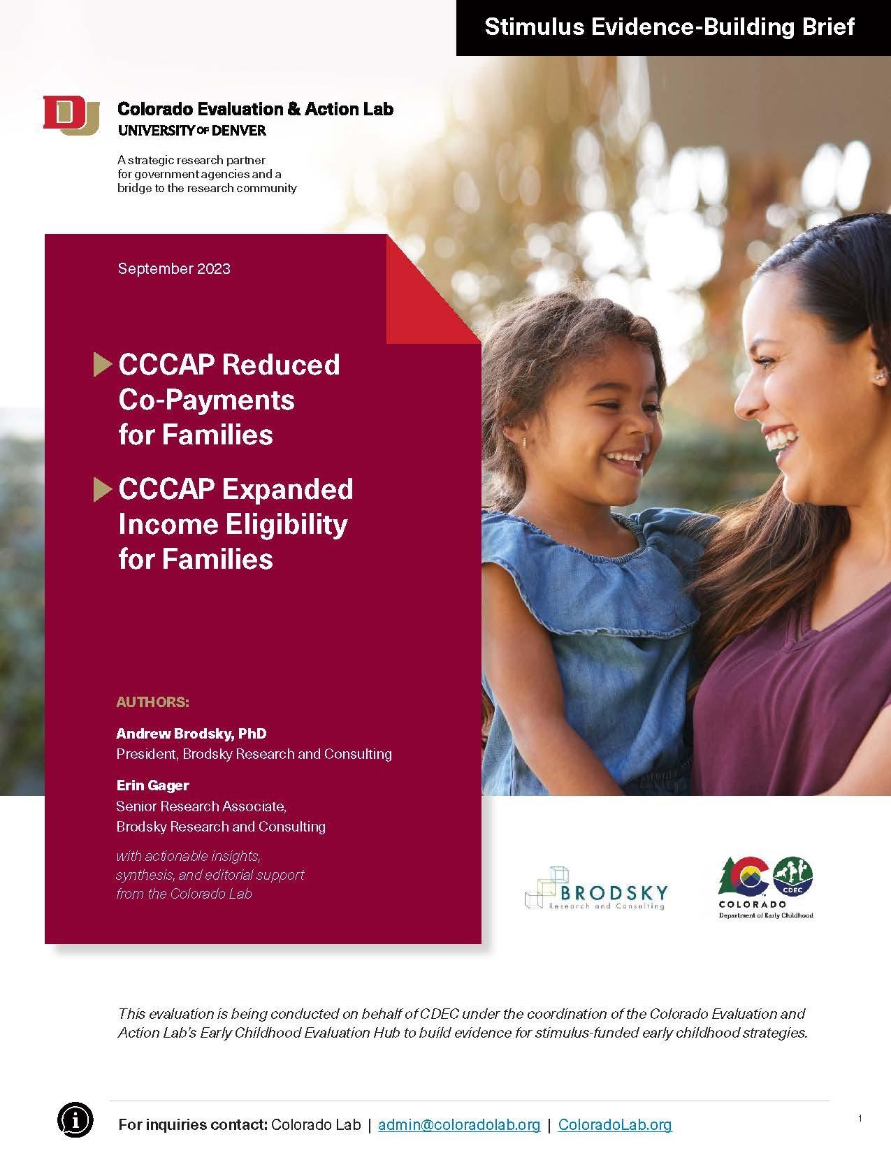 report cover image for CCCAP Reduced Copays and Income Eligibility