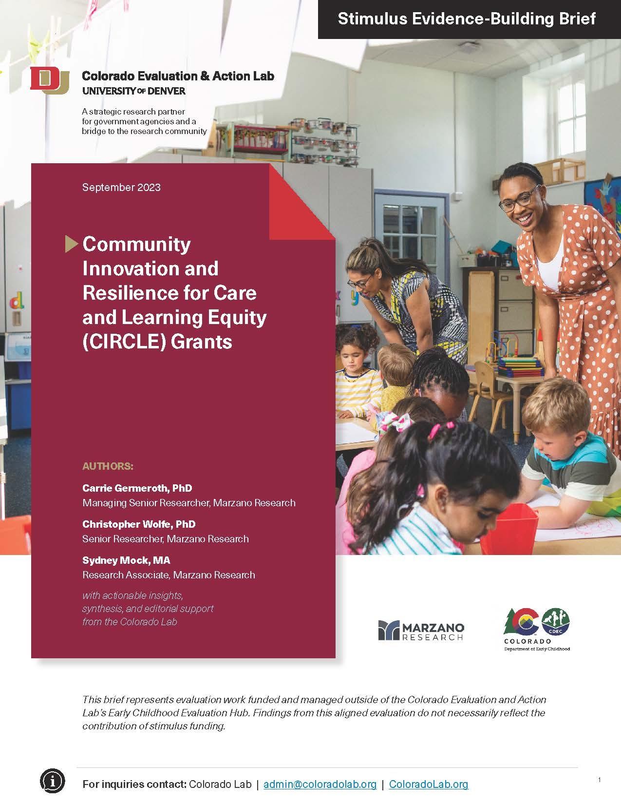 report cover image for CIRCLE grants evidence brief