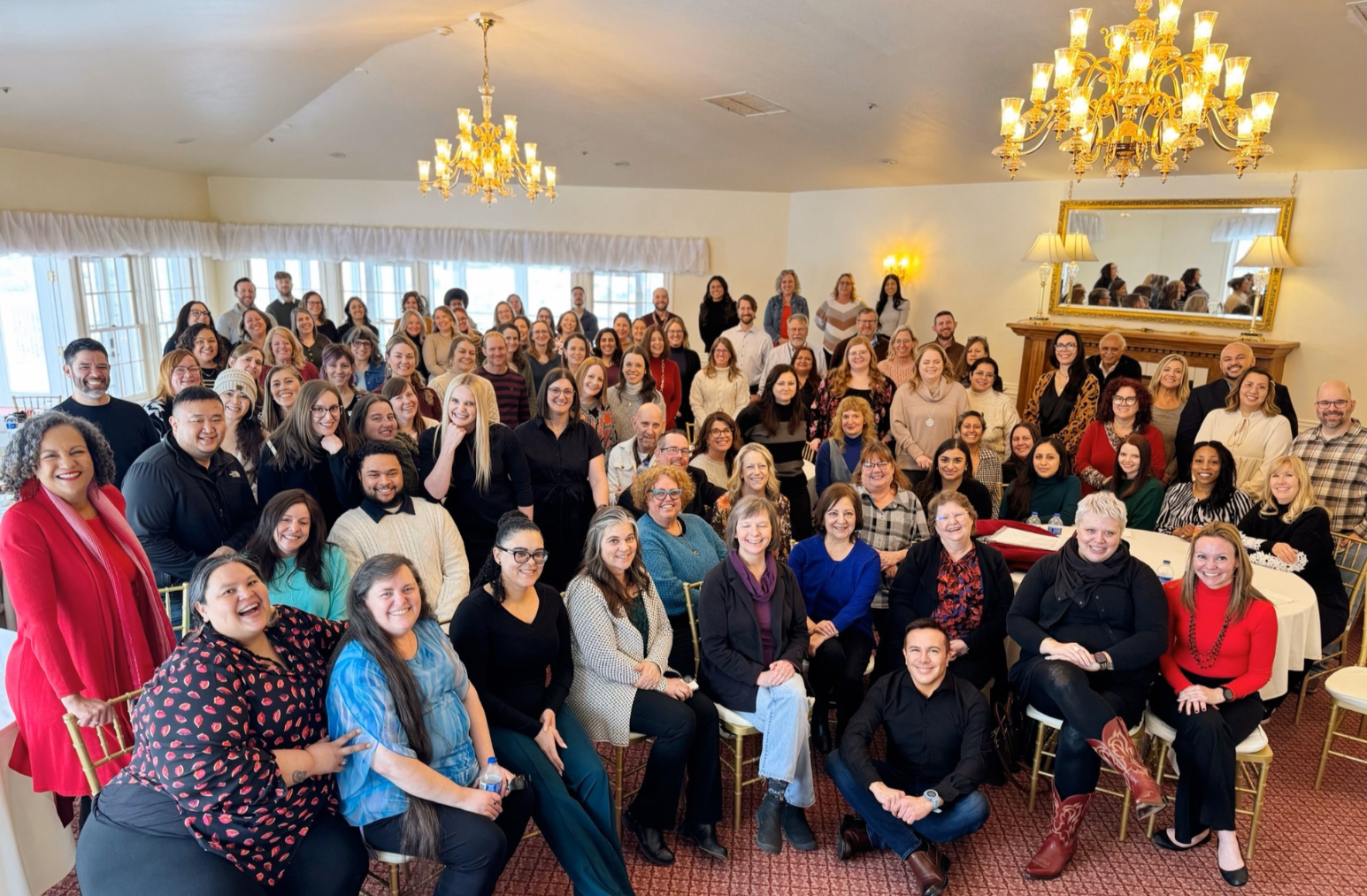 CDEC Staff smiling at the 2024 CDEC Holiday Party.